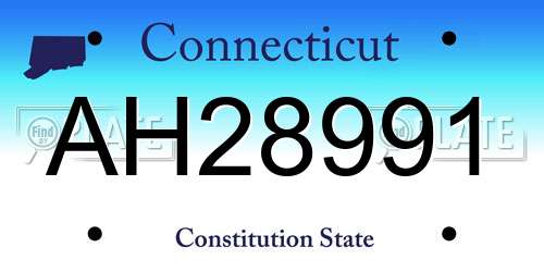 AH28991 Connecticut License Plate
