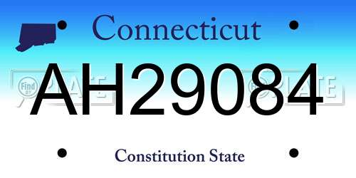 AH29084 Connecticut License Plate