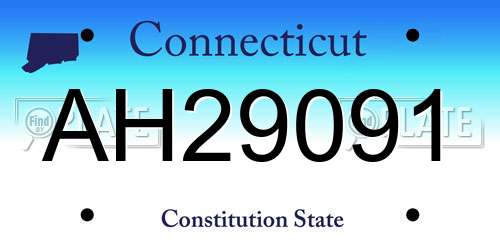 AH29091 Connecticut License Plate