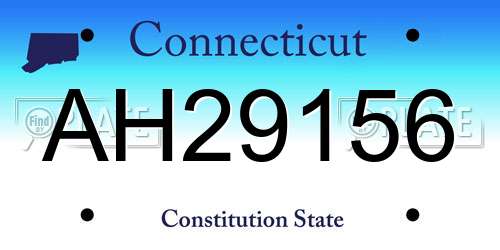 AH29156 Connecticut License Plate