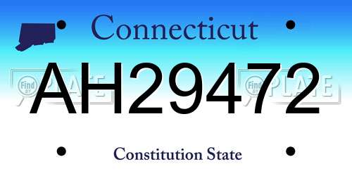 AH29472 Connecticut License Plate