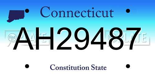AH29487 Connecticut License Plate