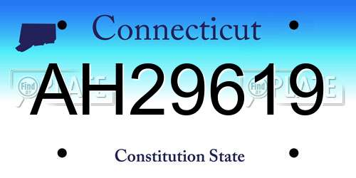 AH29619 Connecticut License Plate