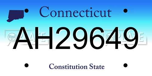 AH29649 Connecticut License Plate