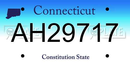 AH29717 Connecticut License Plate