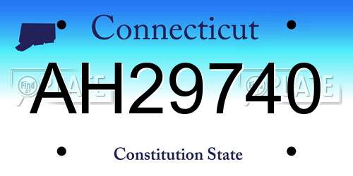 AH29740 Connecticut License Plate