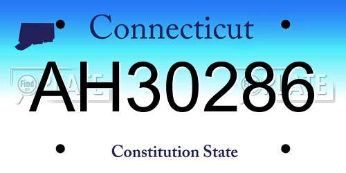 AH30286 Connecticut License Plate