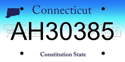 AH30385 Connecticut License Plate