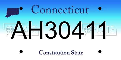 AH30411 Connecticut License Plate