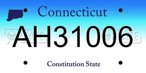 AH31006 Connecticut License Plate