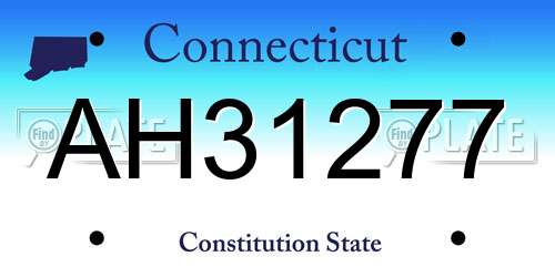 AH31277 Connecticut License Plate