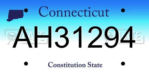 AH31294 Connecticut License Plate