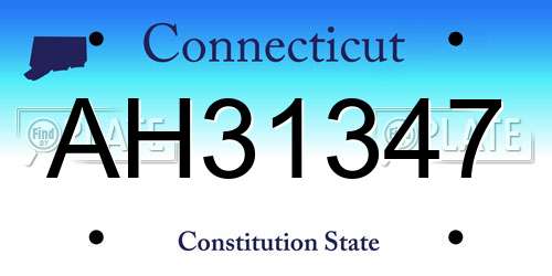 AH31347 Connecticut License Plate