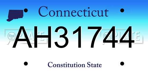AH31744 Connecticut License Plate