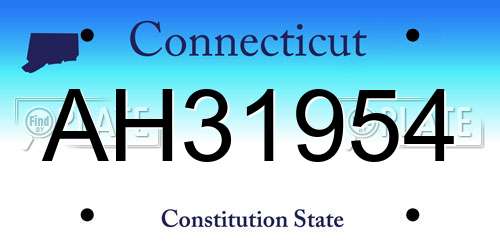 AH31954 Connecticut License Plate