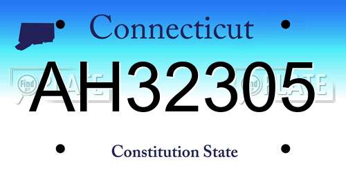 AH32305 Connecticut License Plate