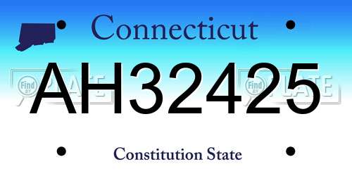 AH32425 Connecticut License Plate