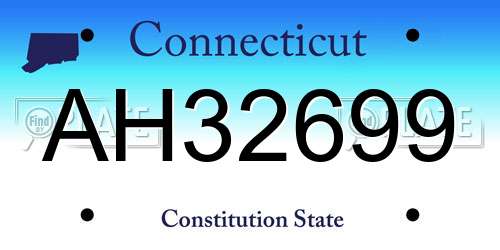 AH32699 Connecticut License Plate