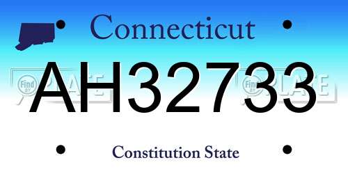 AH32733 Connecticut License Plate