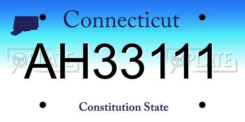 AH33111 Connecticut License Plate