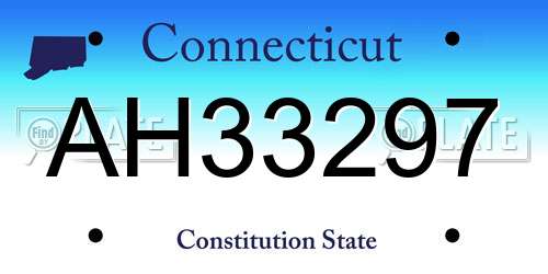 AH33297 Connecticut License Plate