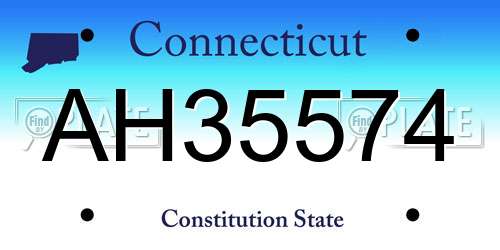 AH35574 Connecticut License Plate