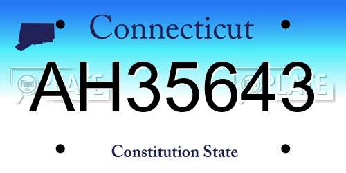 AH35643 Connecticut License Plate