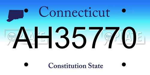 AH35770 Connecticut License Plate