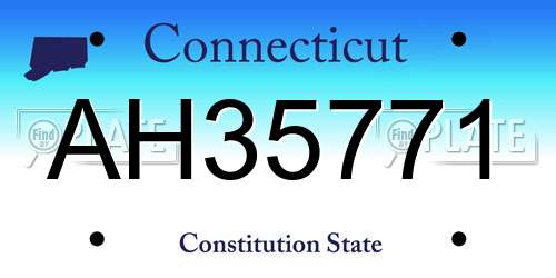 AH35771 Connecticut License Plate