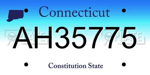 AH35775 Connecticut License Plate