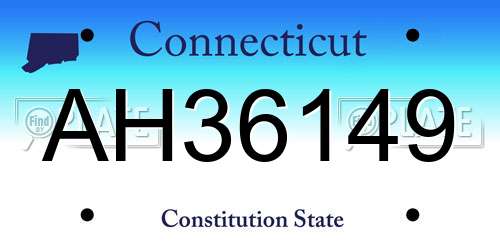 AH36149 Connecticut License Plate