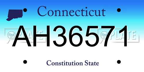 AH36571 Connecticut License Plate