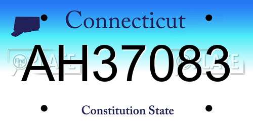 AH37083 Connecticut License Plate