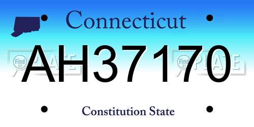 AH37170 Connecticut License Plate