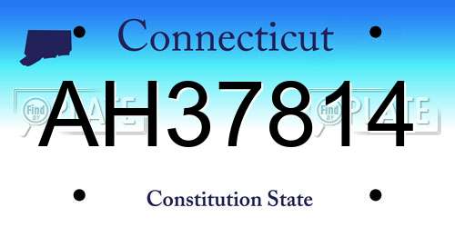 AH37814 Connecticut License Plate