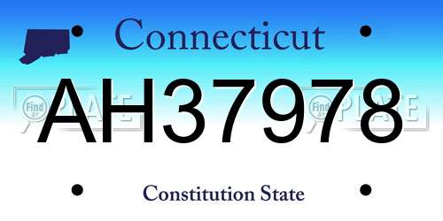 AH37978 Connecticut License Plate