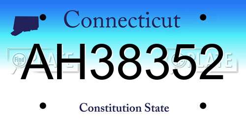 AH38352 Connecticut License Plate