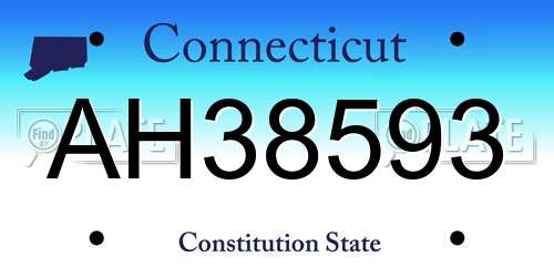 AH38593 Connecticut License Plate