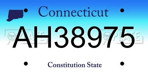 AH38975 Connecticut License Plate