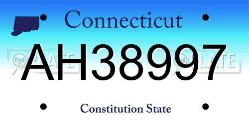 AH38997 Connecticut License Plate