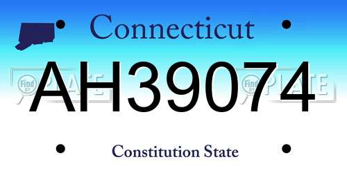 AH39074 Connecticut License Plate