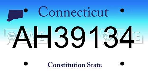 AH39134 Connecticut License Plate