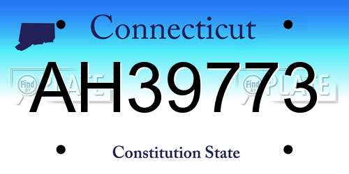 AH39773 Connecticut License Plate