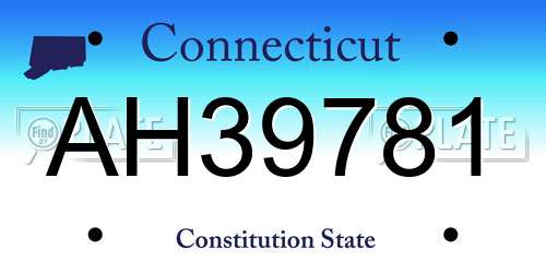 AH39781 Connecticut License Plate