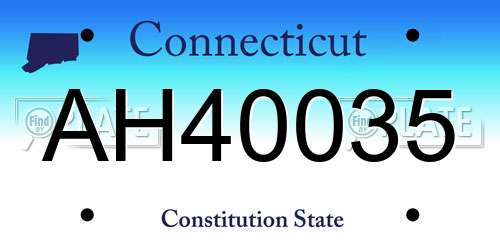 AH40035 Connecticut License Plate