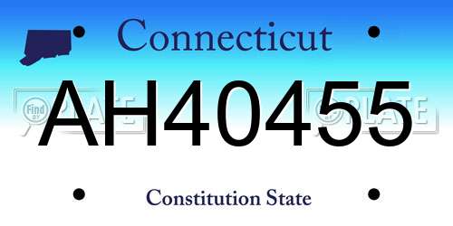 AH40455 Connecticut License Plate