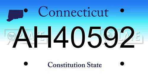 AH40592 Connecticut License Plate