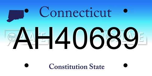 AH40689 Connecticut License Plate