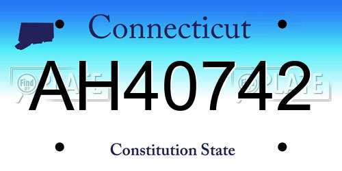 AH40742 Connecticut License Plate