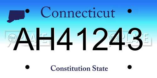 AH41243 Connecticut License Plate